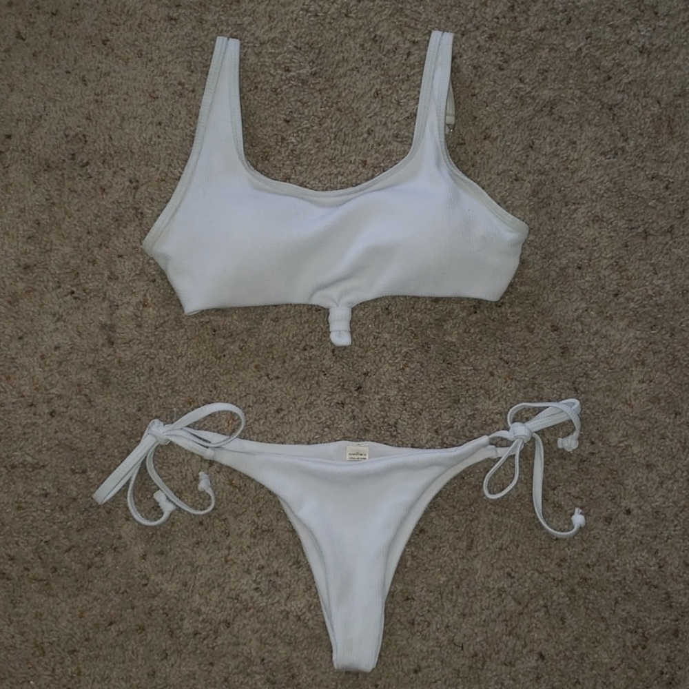White Top Knot Bikini